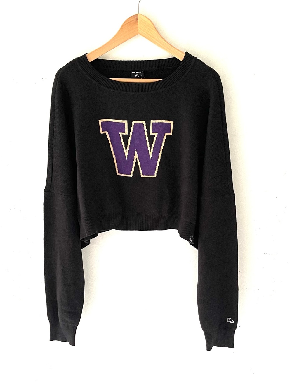 Hype And Vice UW University of Washington Cropped Long Sleeve Sweater XL